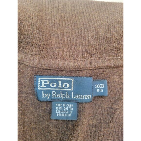 Polo By Ralph Lauren 100% Cotton Chocolate Brown Long Sleeve Pullover Size 3X - Picture 3 of 9